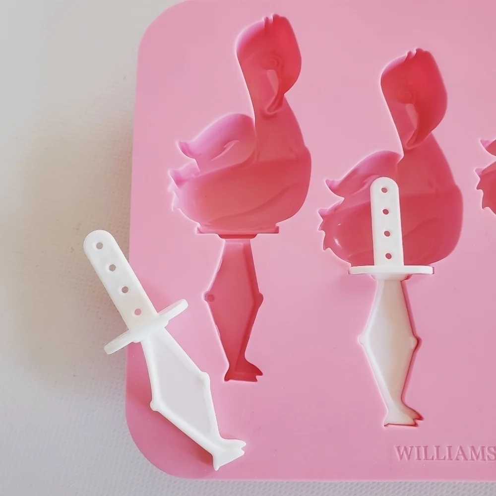 Williams Sonoma Silicone Flamingo Ice Pop Mold 4 Cavity